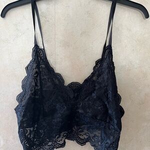 Black Lace Bralette - see through/ no padding